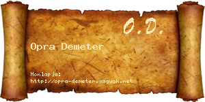 Opra Demeter névjegykártya